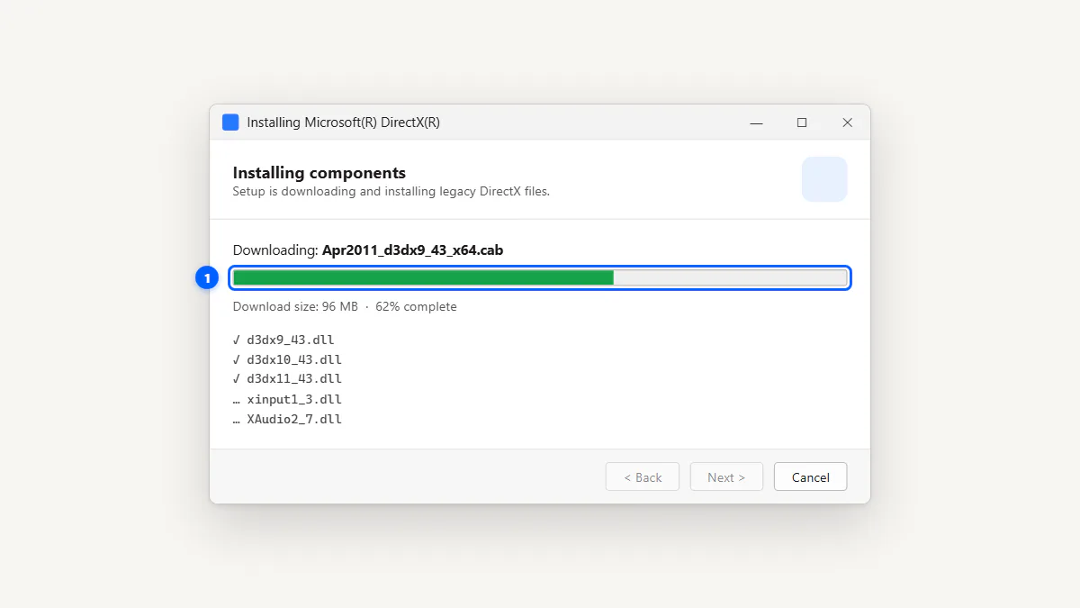 Web installer downloading and installing legacy components