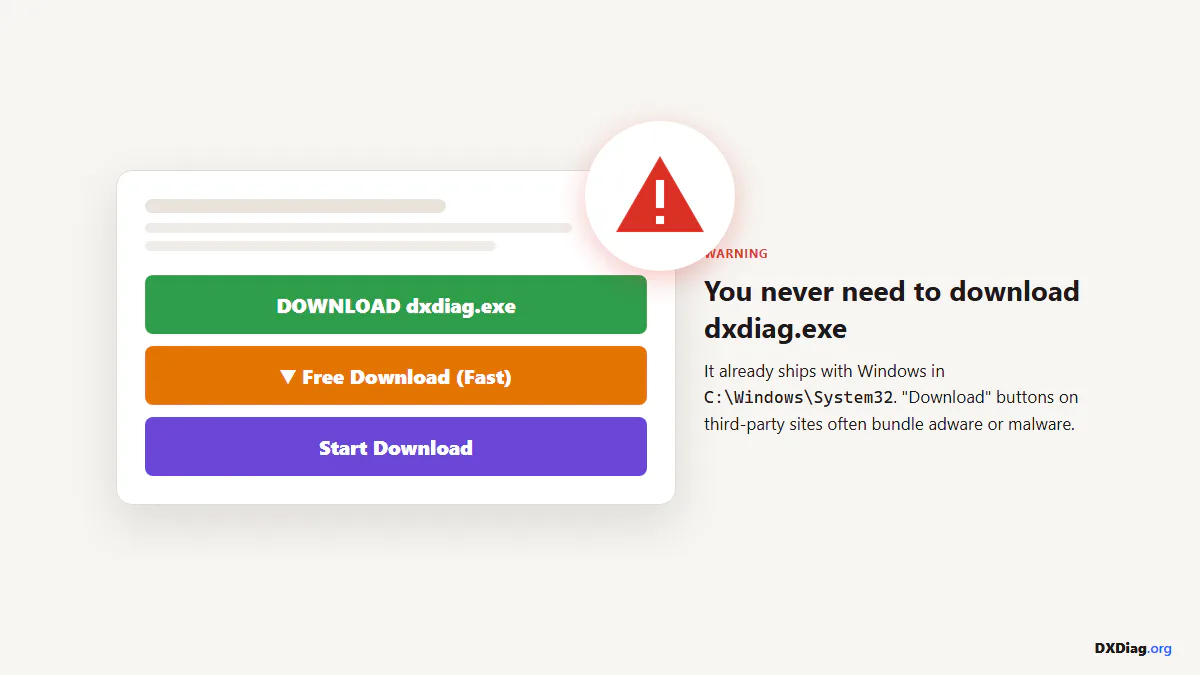 Illustration of a suspicious download button with a malware warning symbol